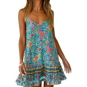 Queral Spaghetti Strap Flowy Floral Dress Size XXL